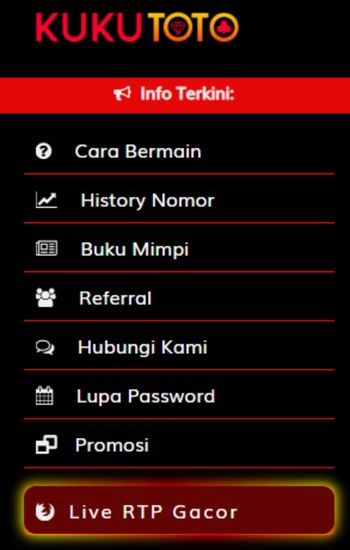 Tampilan menu Kukutoto APK pada perangkat mobile